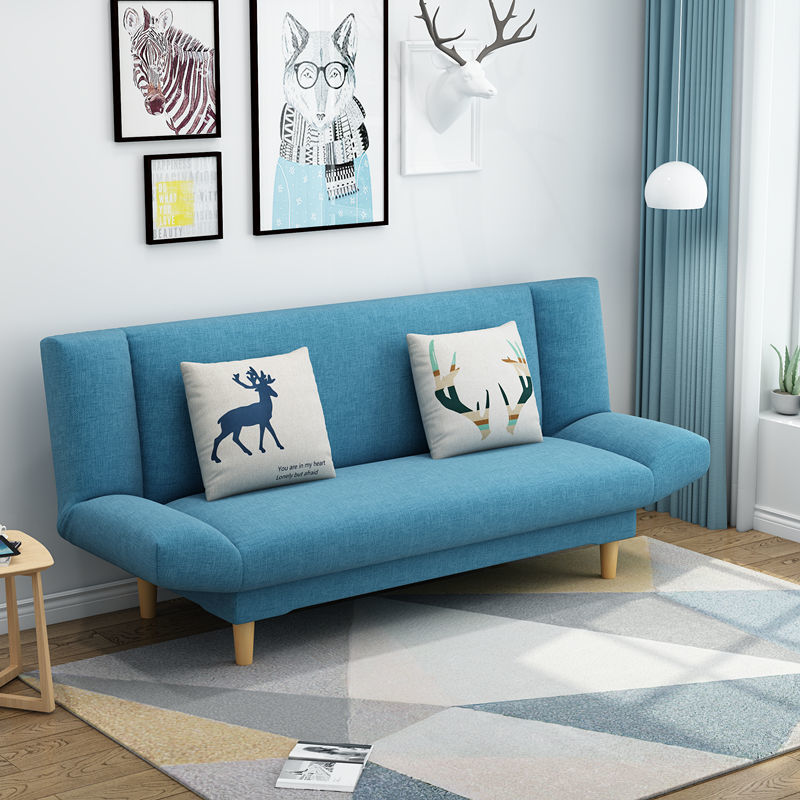 Modern Convertible Futon Loveseat Adjustable Backrest PU Leather Sofa Bed Solid Wood Legs Foldable Multi-color Living Room Hotel