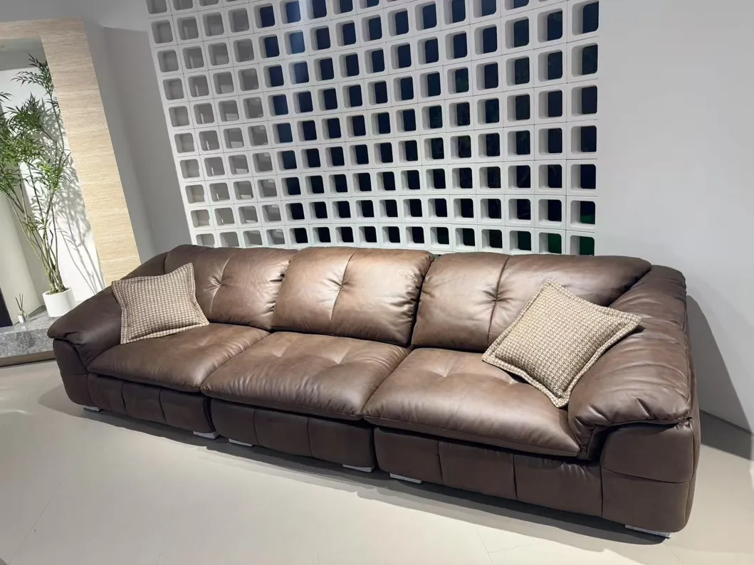 Wholesale Contemporary Living Room Home Furniture Modular Functional Sofa Solid Wood Frame Genuine Leather Electric Recliner Couch