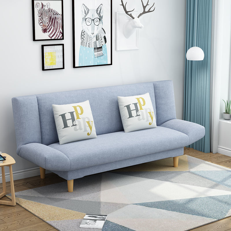 Modern Convertible Futon Loveseat Adjustable Backrest PU Leather Sofa Bed Solid Wood Legs Foldable Multi-color Living Room Hotel