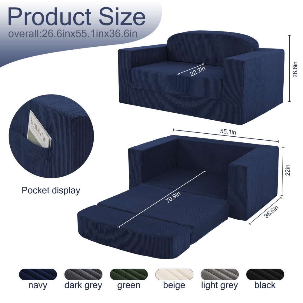 Foshan Furniture Shop Eco-Friendly Modular Convertible Compressed Pull-Out Extendable Inflatable Loveseat Sleeper Sofa Small