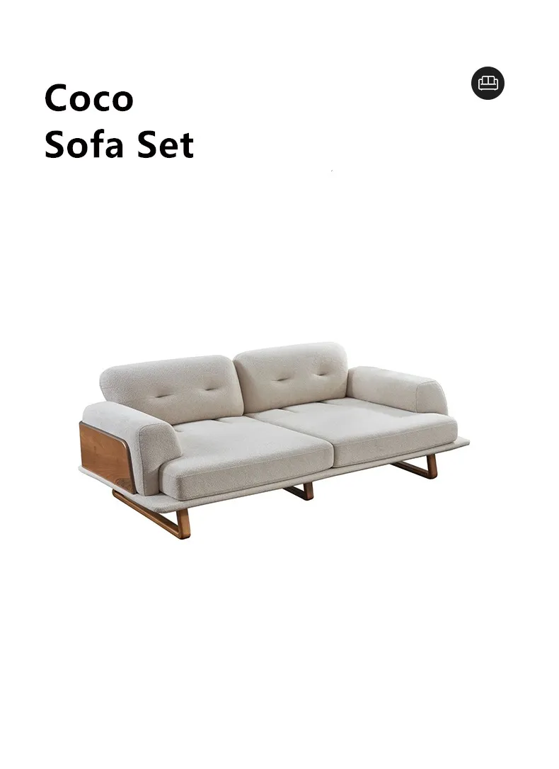 Italian Modern Living Room Furniture High End Leisure Modular Fabric Sofa Set Functional with Wood Decor