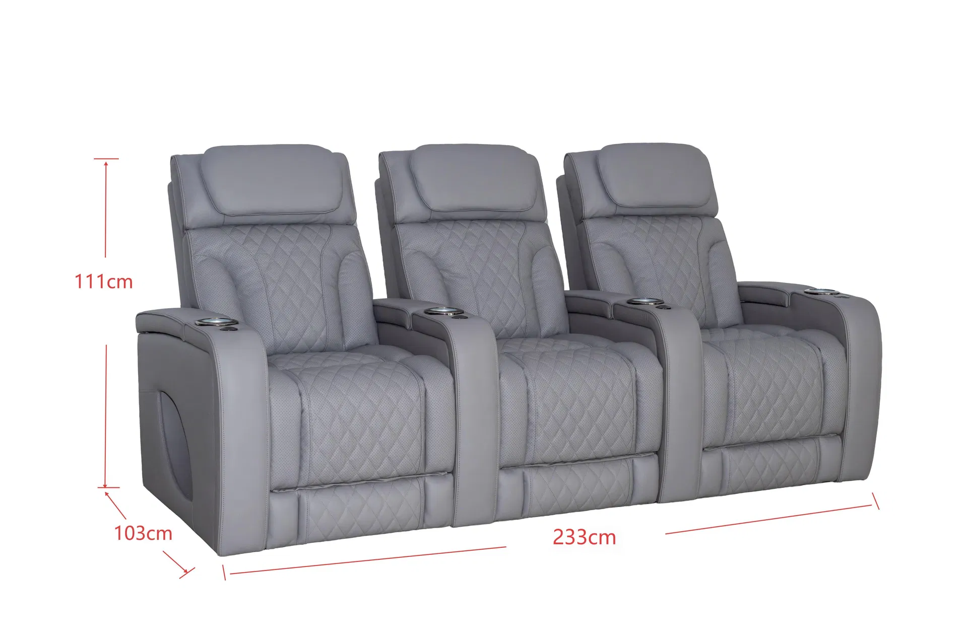 Customizable Microfiber Cinema Lounge Sofa Stain Resistant Coating Manual Recline Home Seating