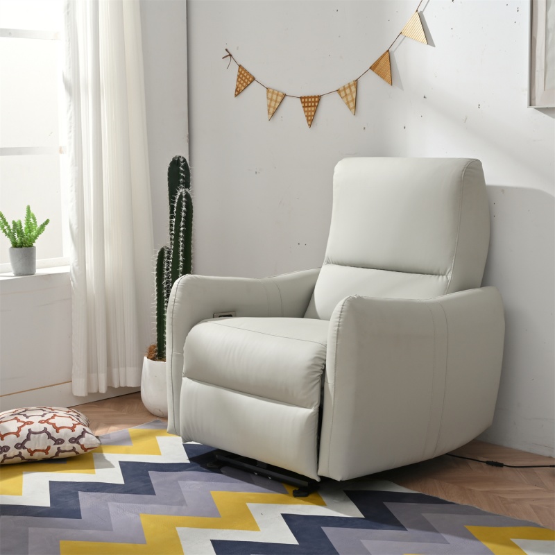M PU Leather Wall Hugger Recliner Power Recliner Chair for Living Room with USB Port