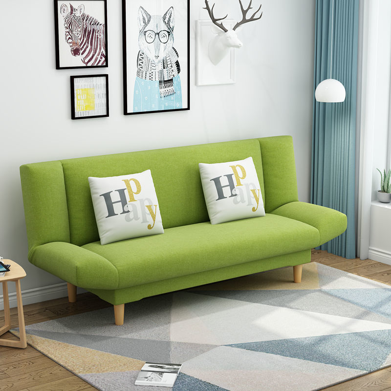 Modern Convertible Futon Loveseat Adjustable Backrest PU Leather Sofa Bed Solid Wood Legs Foldable Multi-color Living Room Hotel