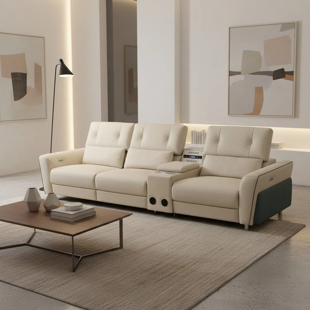 Multifunctional Electric Adjustable Lounge Sofa Bed Power Reclining Convertible Sofa Sleeper Couch for Living Room