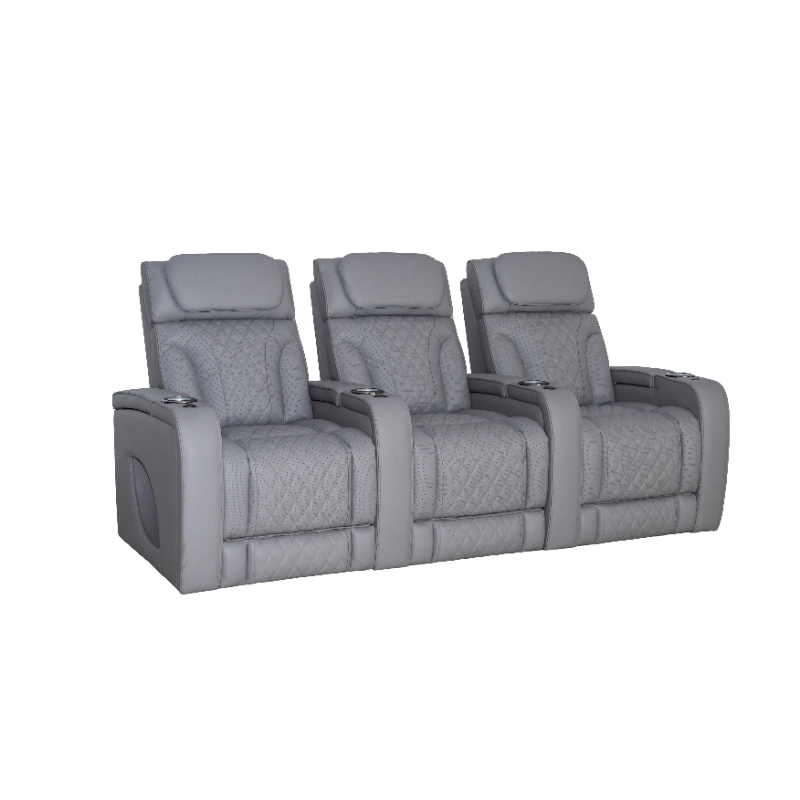 Customizable Microfiber Cinema Lounge Sofa Stain Resistant Coating Manual Recline Home Seating