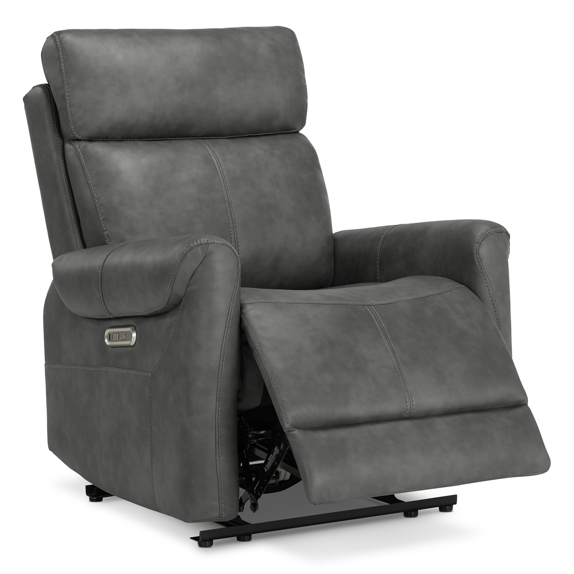 Leather Recliner Chair for Wall Hugger RV Recliner with USB Electric Power Reclining Sofa for Home Theater Seating Bedroom
