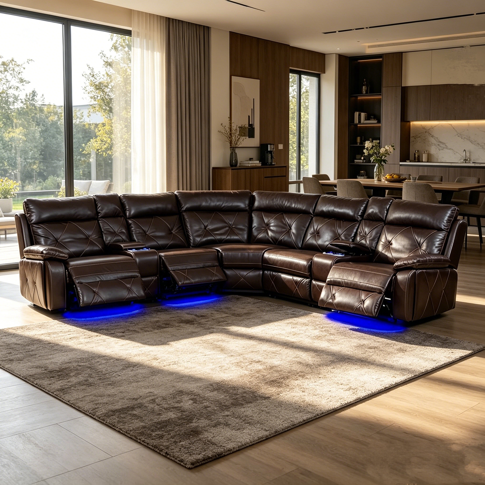 Frank Modern Space-saving Recliner Corner Sofa Wall Hugger L-shaped Couch for Compact Studio Living Space