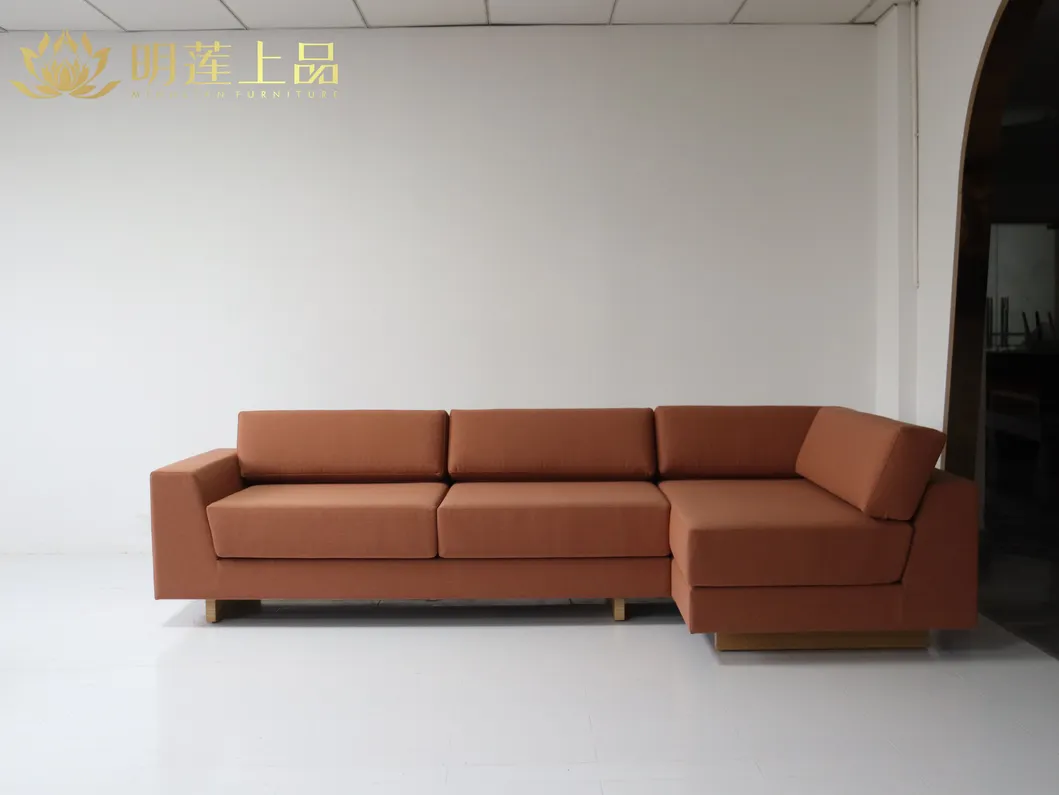 OEM Classic American Wood Sofa Chaise Sectional Contemporary Sofa for Living Room Furniture