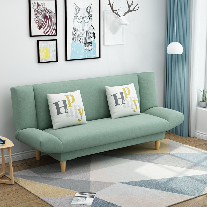 Modern Convertible Futon Loveseat Adjustable Backrest PU Leather Sofa Bed Solid Wood Legs Foldable Multi-color Living Room Hotel