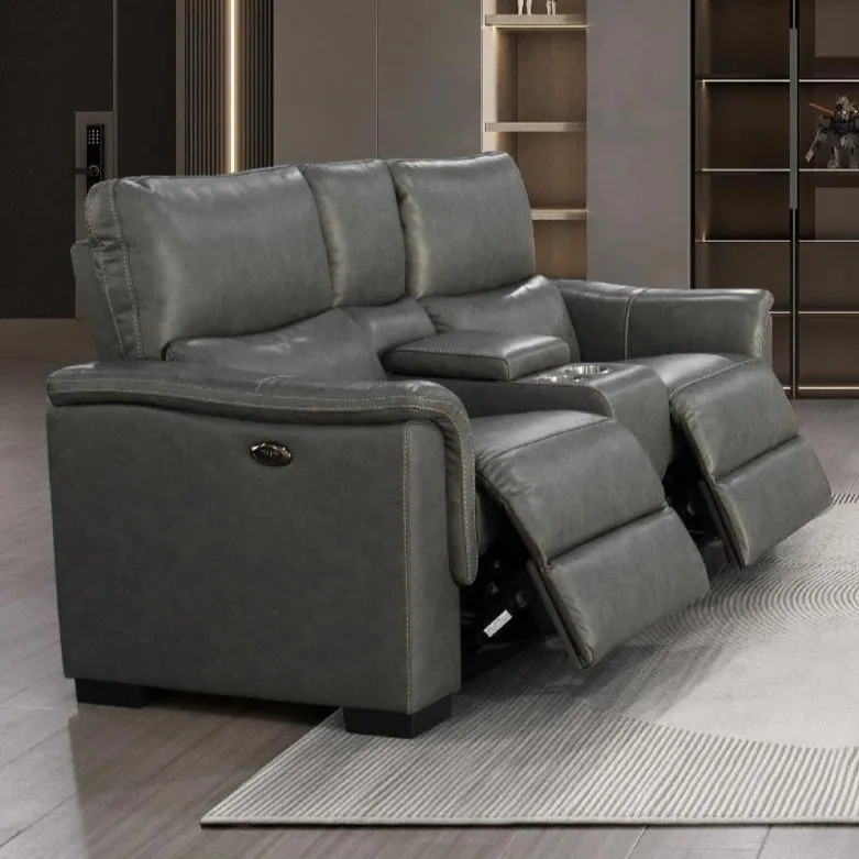 Modular Electric Reclining Leather Sofa View 3