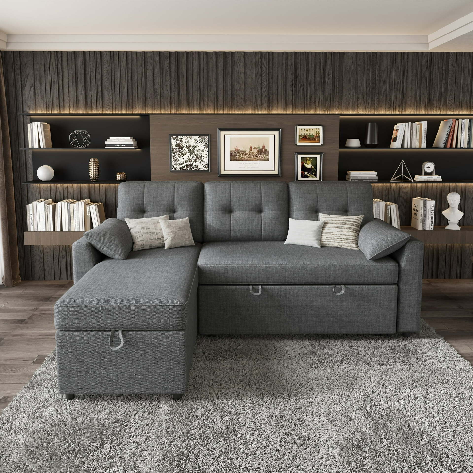 Modern Design Hot-selling Sofa Bed Living Room Furniture with Storage Box and USB Charging Port