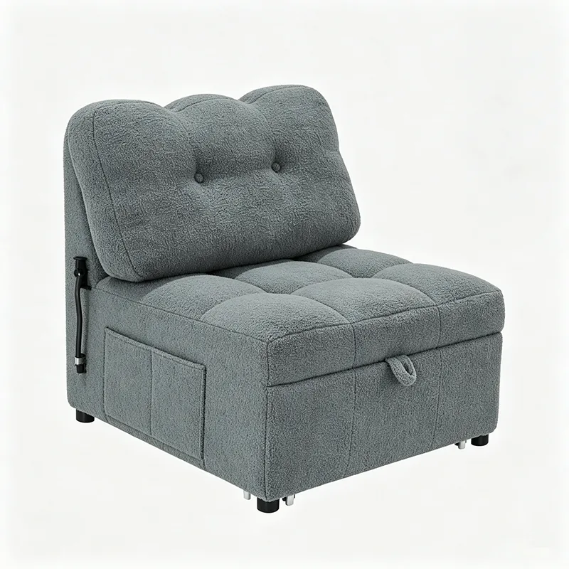 Compact Single-Seat Sofa Bed with Storage for Tiny Studio Living Spaces