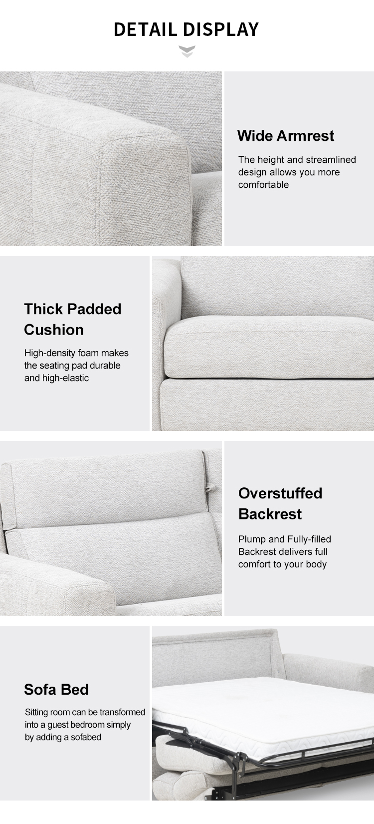 Convertible Pull Out Loveseat Sofa Bed Image 3