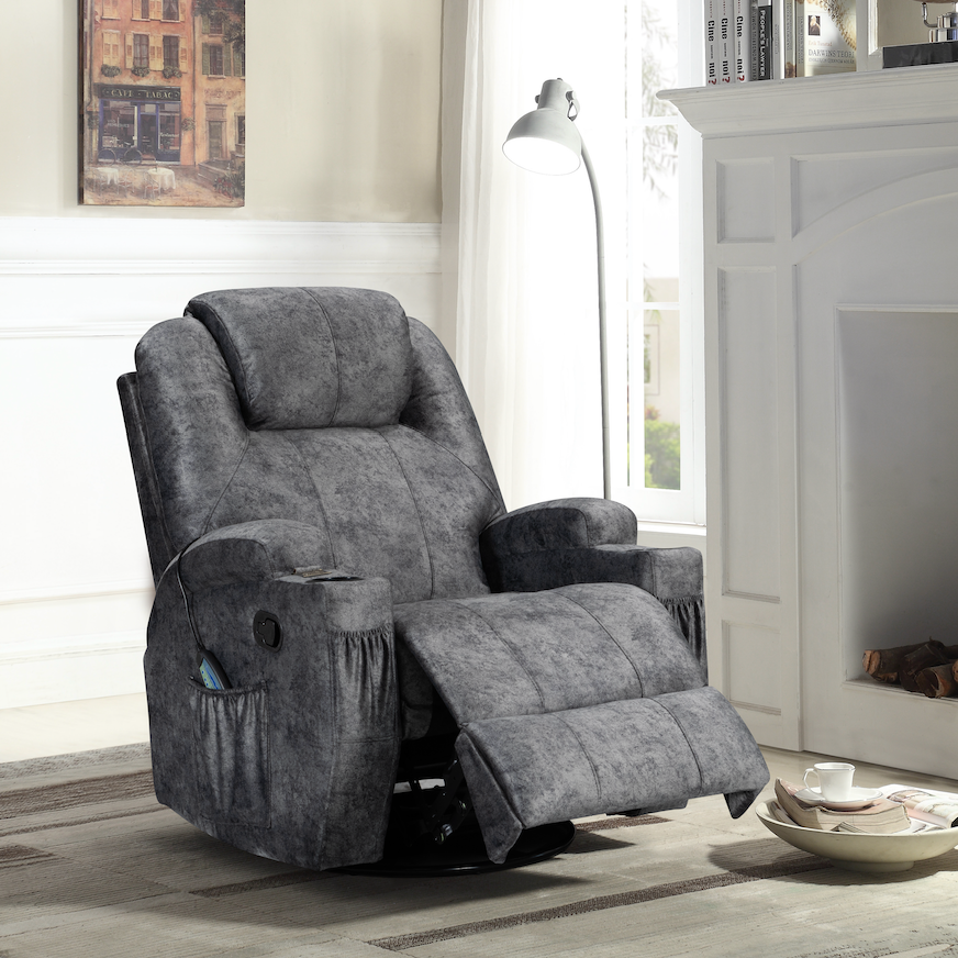 HOMERS Electric Power Lift Recliner Chair for Elderly with Okin Motor PU Leather Massage Heating Single Sofa for Senior Care