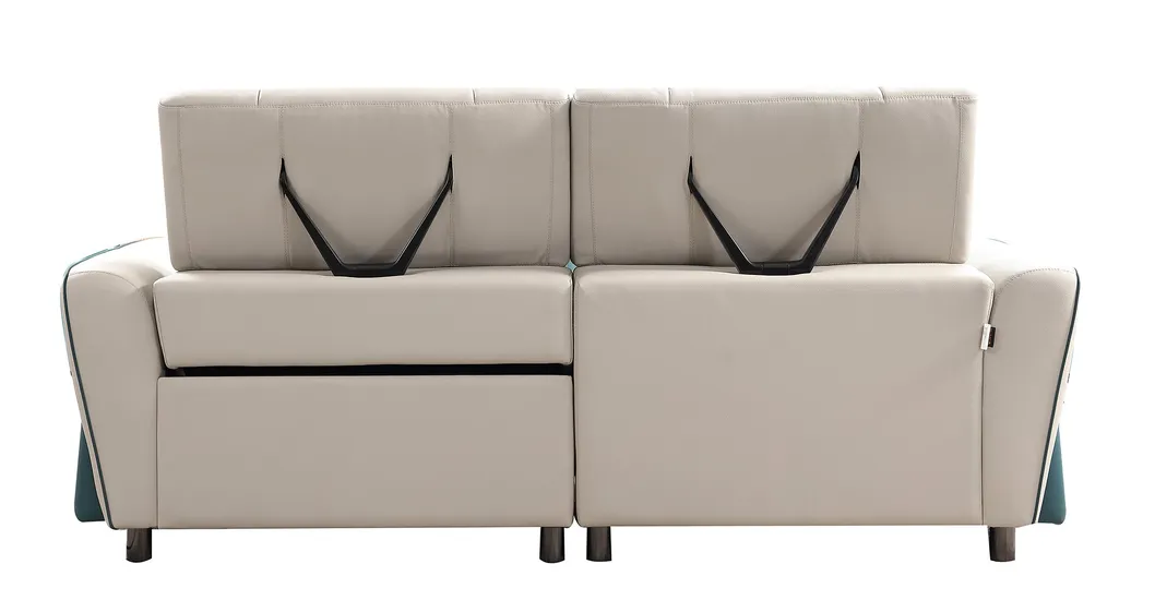 High Quality Cream Leather Electric Automatic Reclining Two Seater Sleeper Couch Sofa