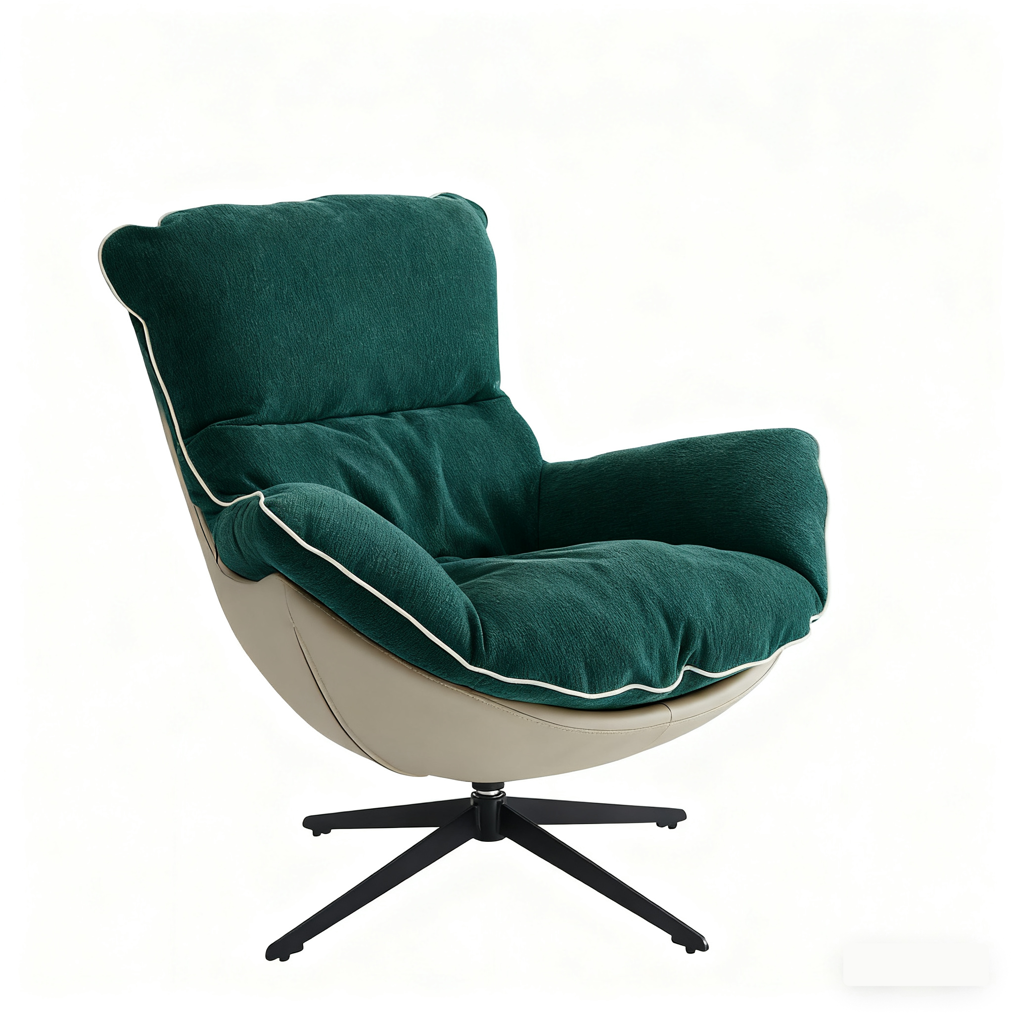 Modern Design Swivel Accent Lounge Chair Rotating Metal Velvet Fabric Rocker for Home Living Room Lazy Chair