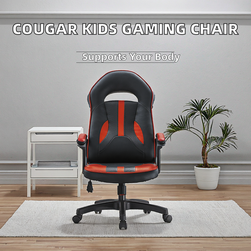 Ergonomic Office Swivel Chair Comfortable Armrest PU Leather Kids Rocker Seat Extendable Foldable Stainless Steel Convertible