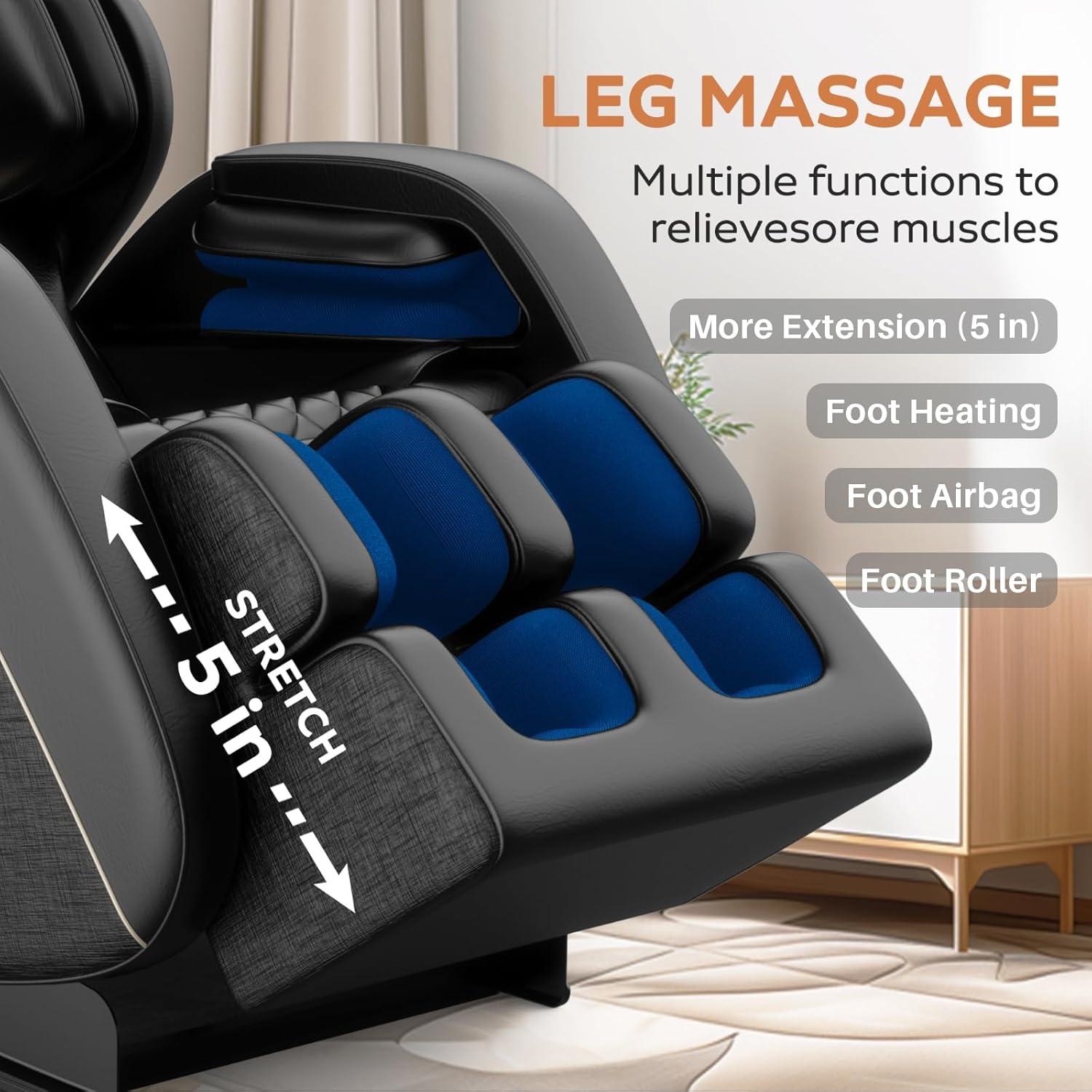 Electric Leather Massage Recliner Sofa Zero Gravity Full Body &amp; Foot Massager with Musical Function Multi-function Chair