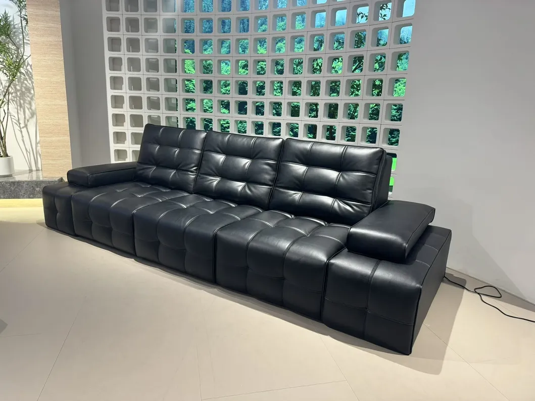 Wholesale Contemporary Living Room Home Furniture Modular Functional Sofa Solid Wood Frame Genuine Leather Electric Recliner Couch