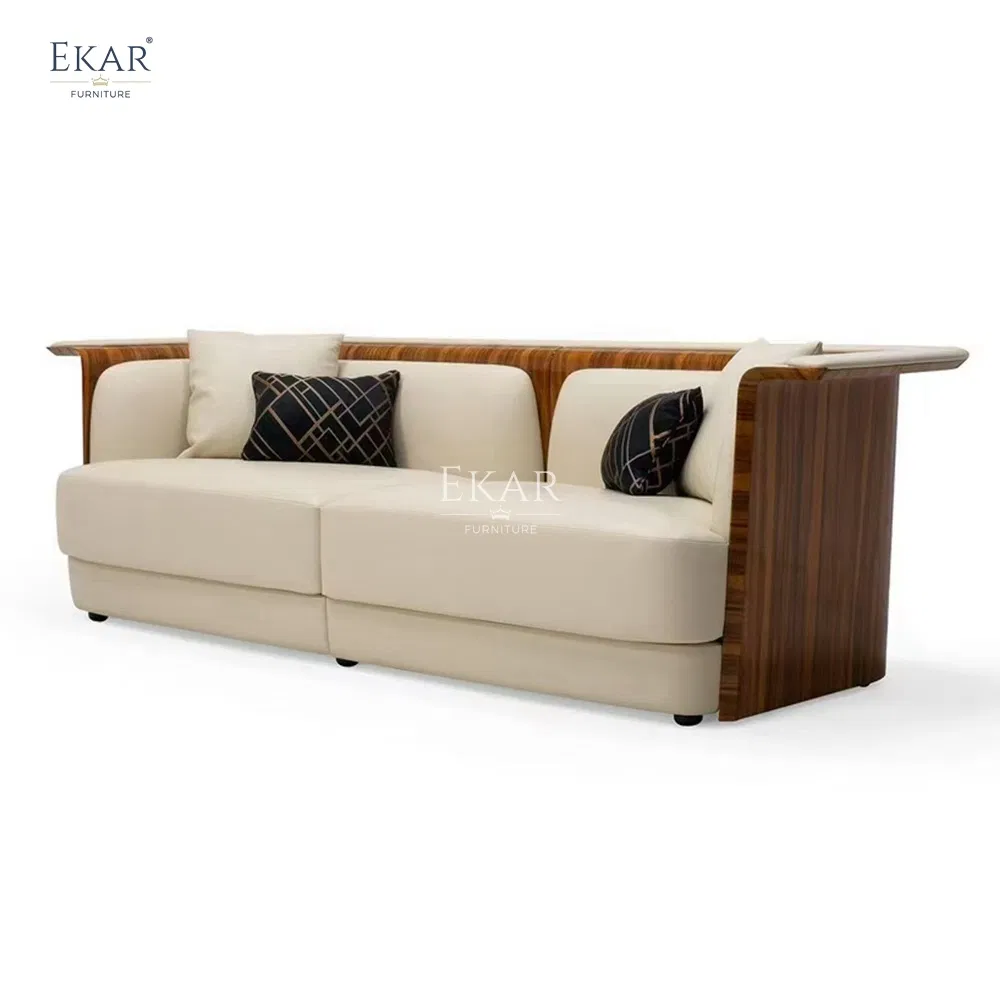 Modern Three-Seater Leather Fabric Sofa Lounge Chair Set Living Room Functional Stylish Modular Seating Corner