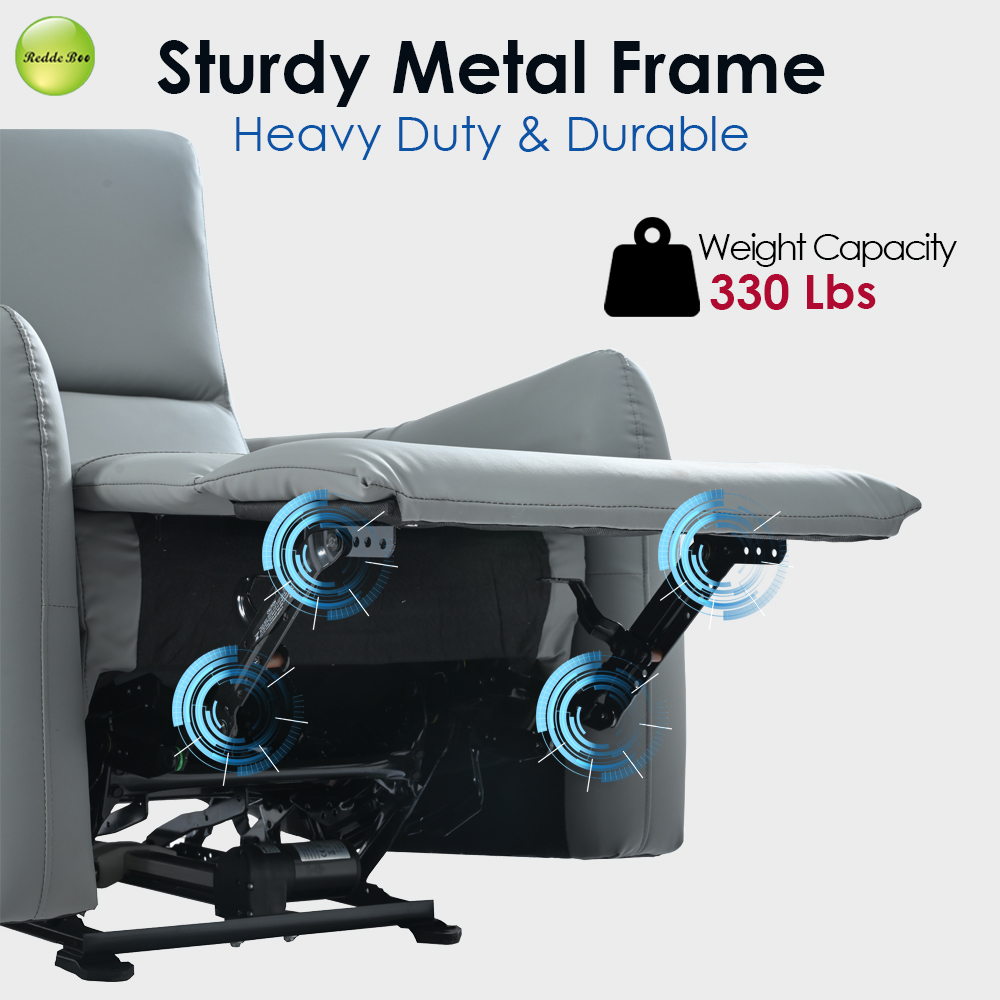 Space-Saving Wall Hugger Recliner Sofa Heavy Duty Metal Frame Lounge Chair with 330Lbs Capacity for Small Apartment