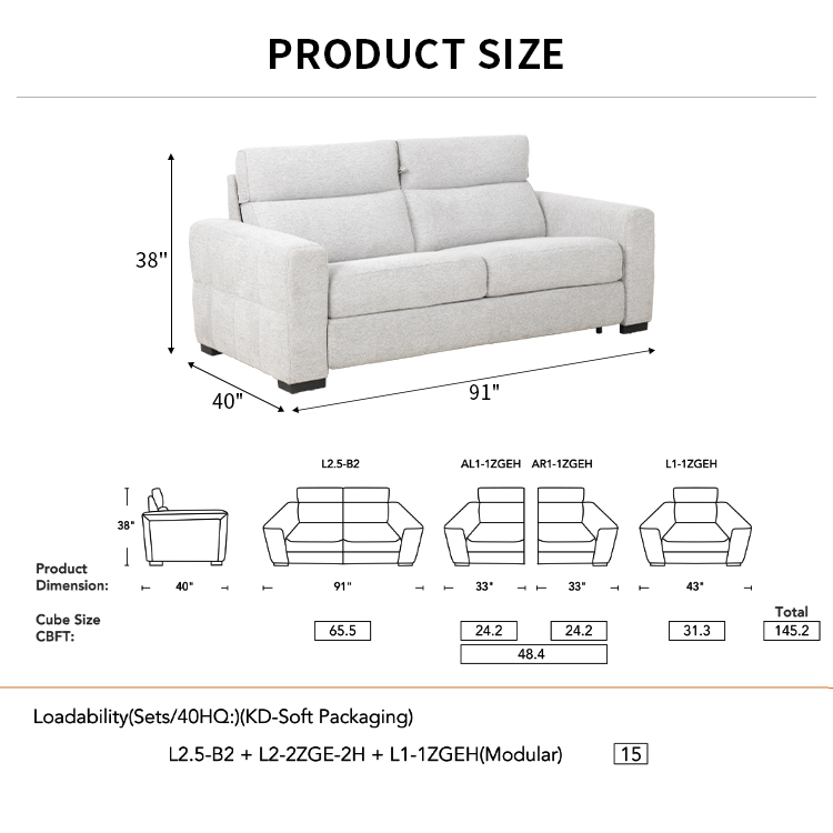 Convertible Pull Out Loveseat Sofa Bed Image 2