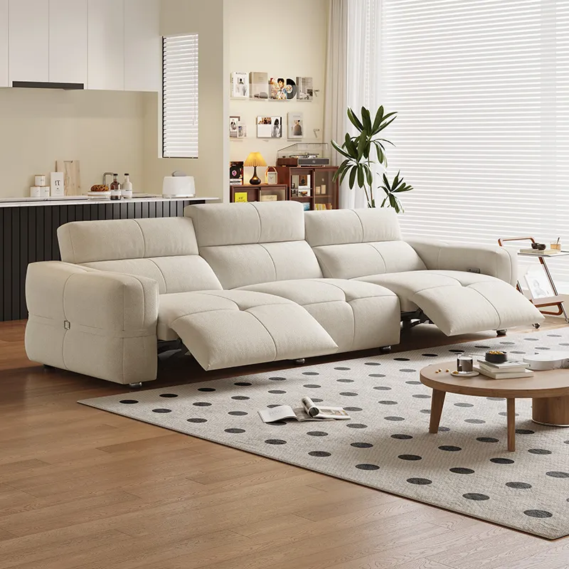 Italian Extendable Electric Recliner Furniture Fabric Sectional Sleeper Sofa