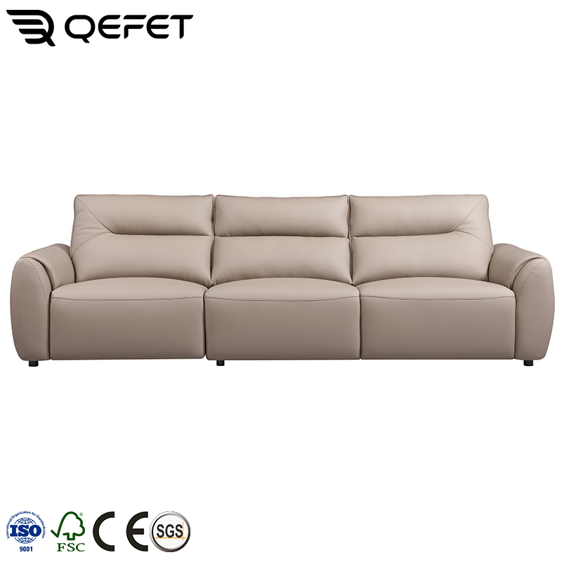Space Saving Recliner Couch Sofa 3+1 Seater Wall Hugger Reclining PU Leather Sofa With Storage Ottoman &amp;Adjustable Headrest