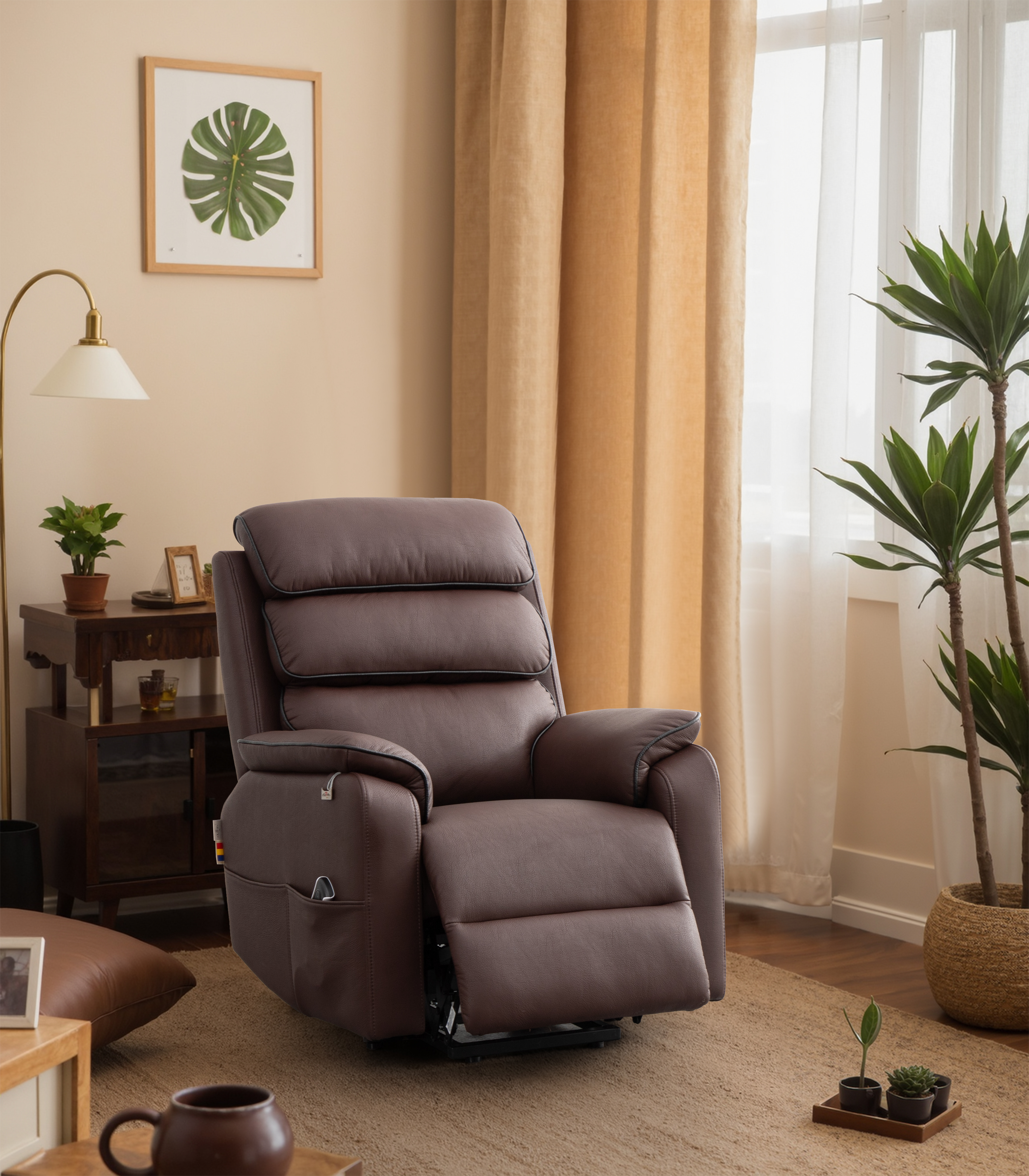 Modern Lift Chair for Elderly with Power Recliner Stand up Motorized Wood Frame Senior Assist Home Furniture