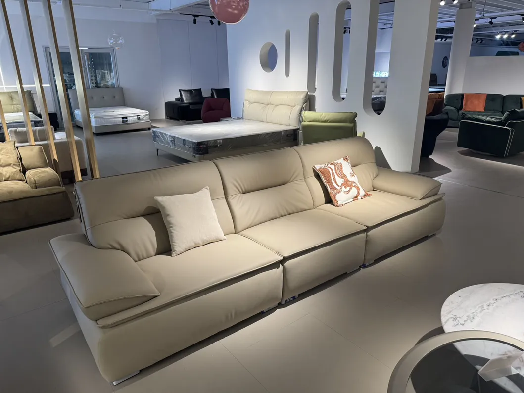 Wholesale Contemporary Living Room Home Furniture Modular Functional Sofa Solid Wood Frame Genuine Leather Electric Recliner Couch