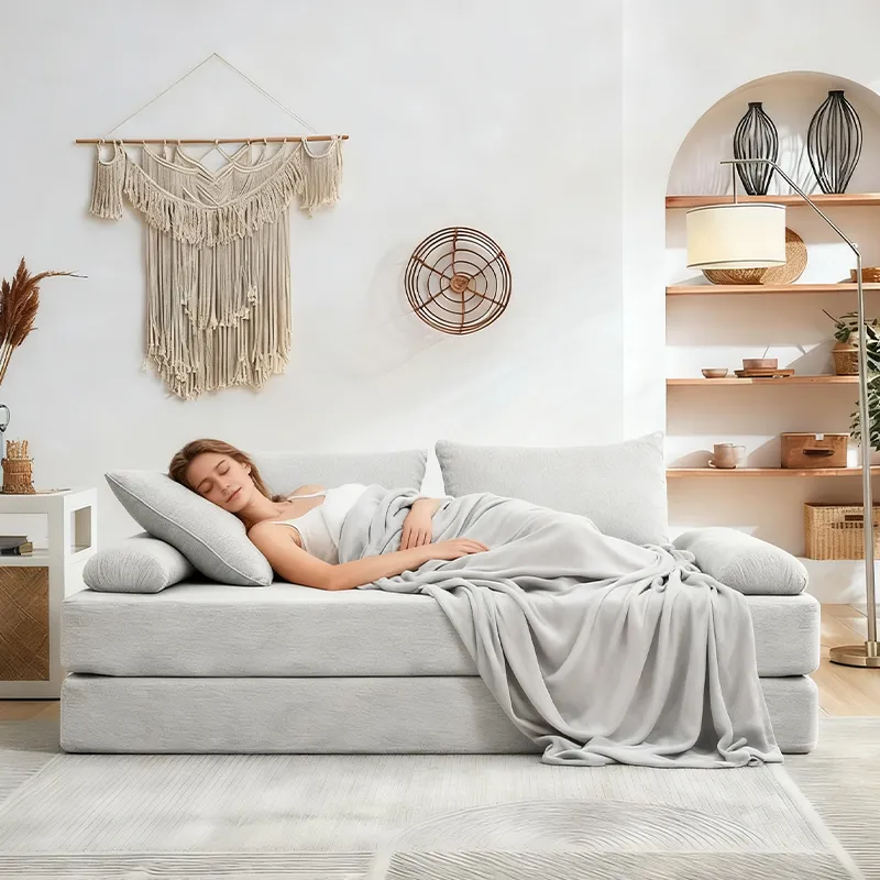 Compressed Furniture Single Fabric Modular Couch Functional Living Room Modern Folding Sofa Bed