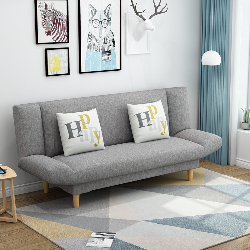Modern Convertible Futon Loveseat Adjustable Backrest PU Leather Sofa Bed Solid Wood Legs Foldable Multi-color Living Room Hotel