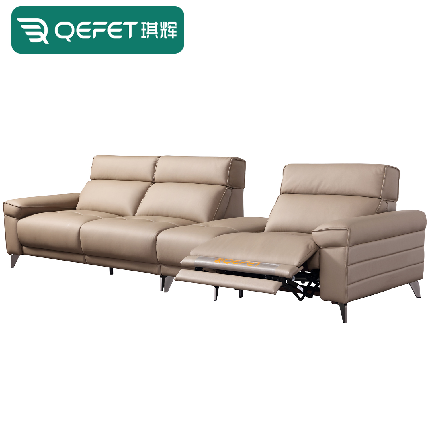 Wall-hugger Custom Wholesale Italian Modern Electric Recliner Sofa 3-Seater Minimalist Wood Italian Modern Living Room Recliner