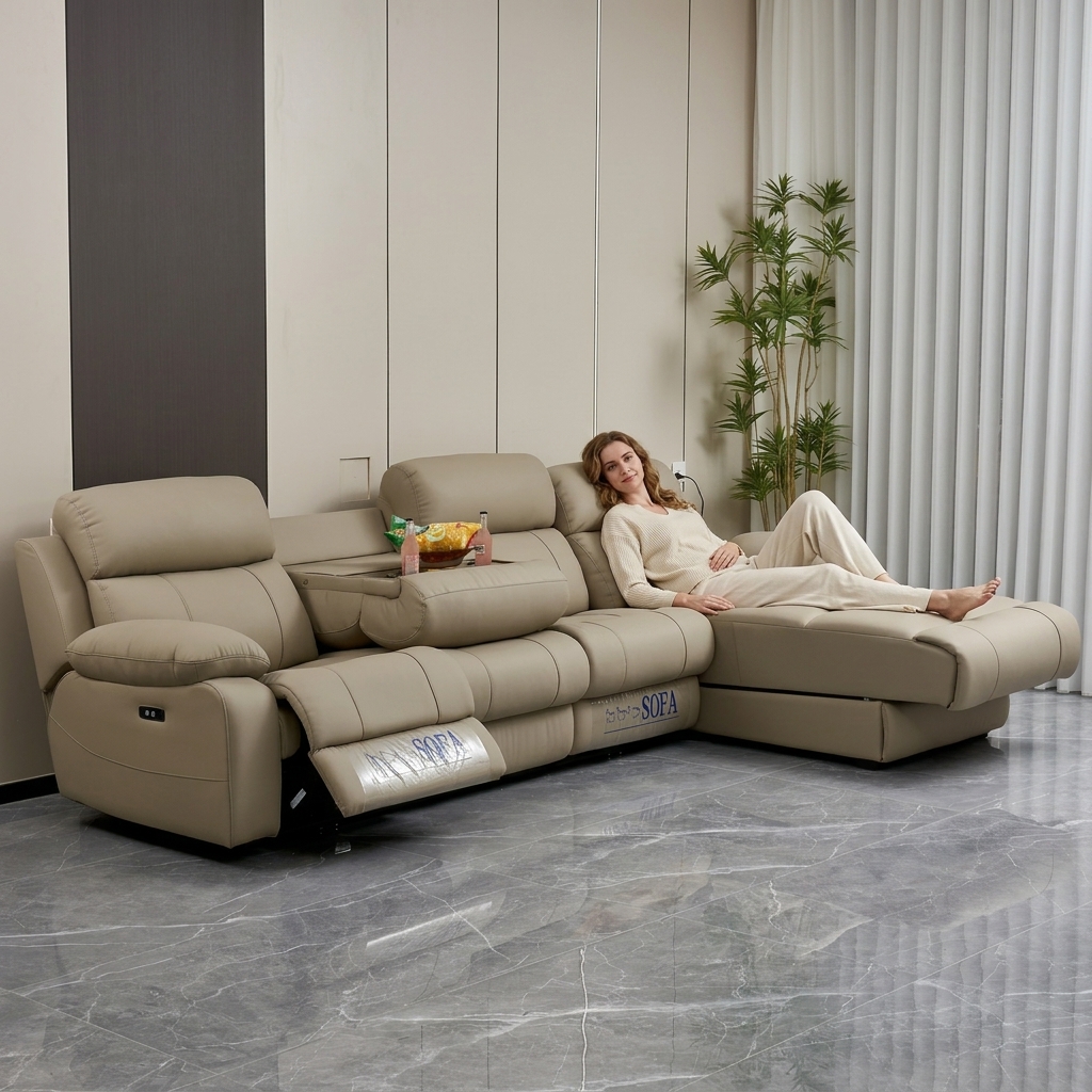 l Shaped Luxury High Quality Smart with Sleeping Cinema Electric Recliner Sofa Multi Function Sofa Bed Living Room Sofas