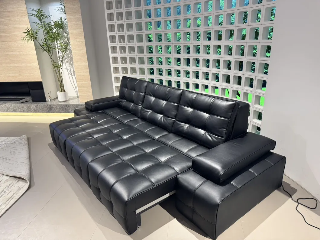 Wholesale Contemporary Living Room Home Furniture Modular Functional Sofa Solid Wood Frame Genuine Leather Electric Recliner Couch