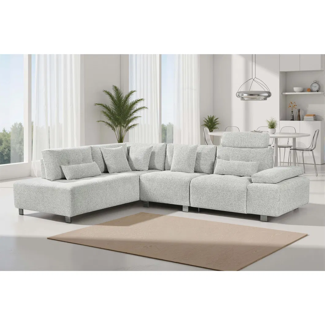 Wholesale Contemporary Living Room Home Furniture Modular Functional Sofa Solid Wood Frame Fabric Sofa