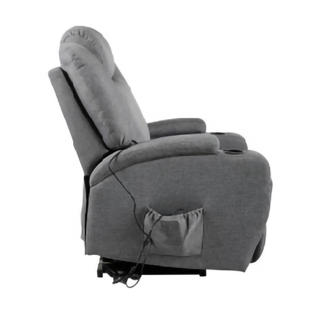 Modern Luxury Recliner Sofa 8-Point Massage Heating Power Lifting Reclining Extendable Salon Chair Wood Frame Fabric Upholstery
