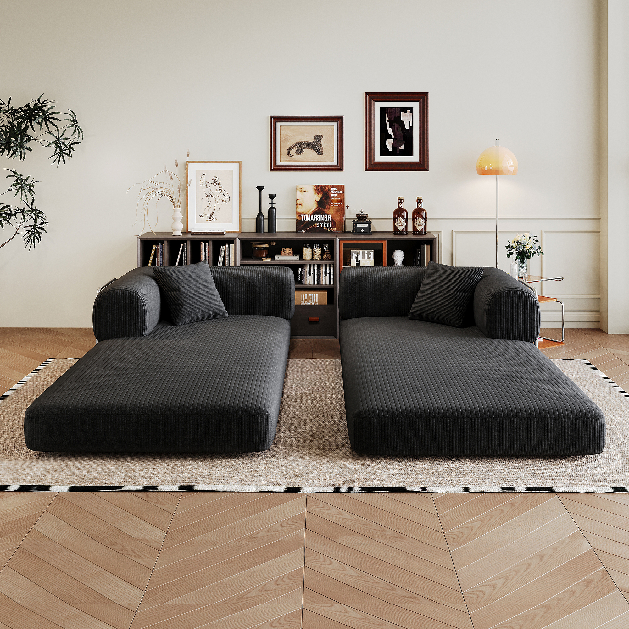 Free Shipping to USA Convertible Floor Sofa Bed Back Support Armrest Couch Sleeper Bed Loveseats Boneless Modular Sectional Sofa