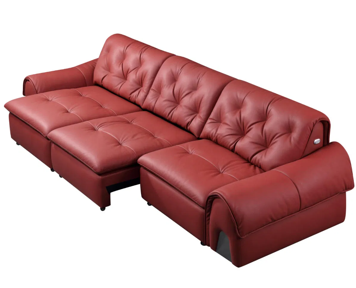 High-End 3 Seater Leather Electric Recliner Sofa Bed with Smart Voice Control Power Reclining Sleeper for Large Living Room