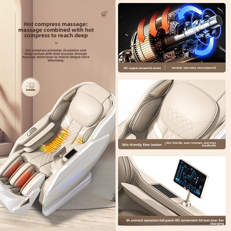 Smart Easy Touch Screen Full Body Air Pressure Zero Gravity Sofa On-Promotion Massage Chair Musical Function Plug-In USB