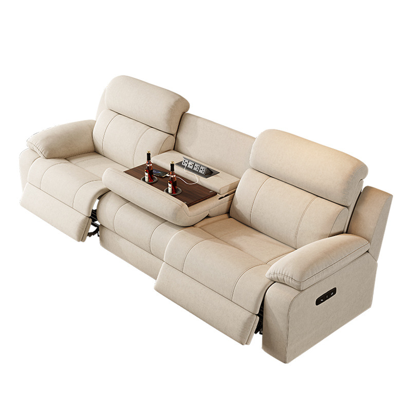 Modern Power Reclining Foldable Sofa 3 Seater Fabric With USB Ports Living Room Furniture Set Wall Hugger Electric Sofa