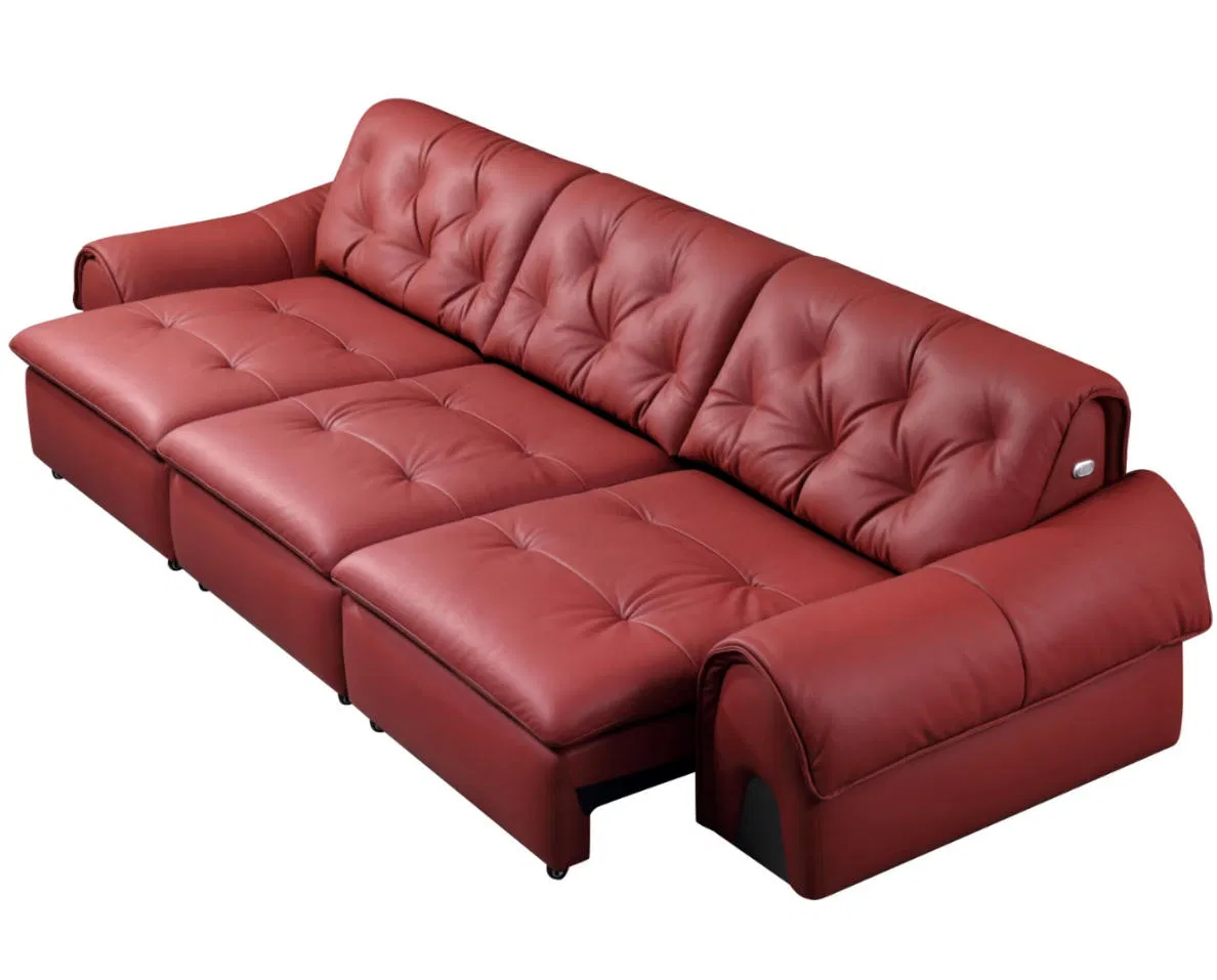 High-End 3 Seater Leather Electric Recliner Sofa Bed with Smart Voice Control Power Reclining Sleeper for Large Living Room