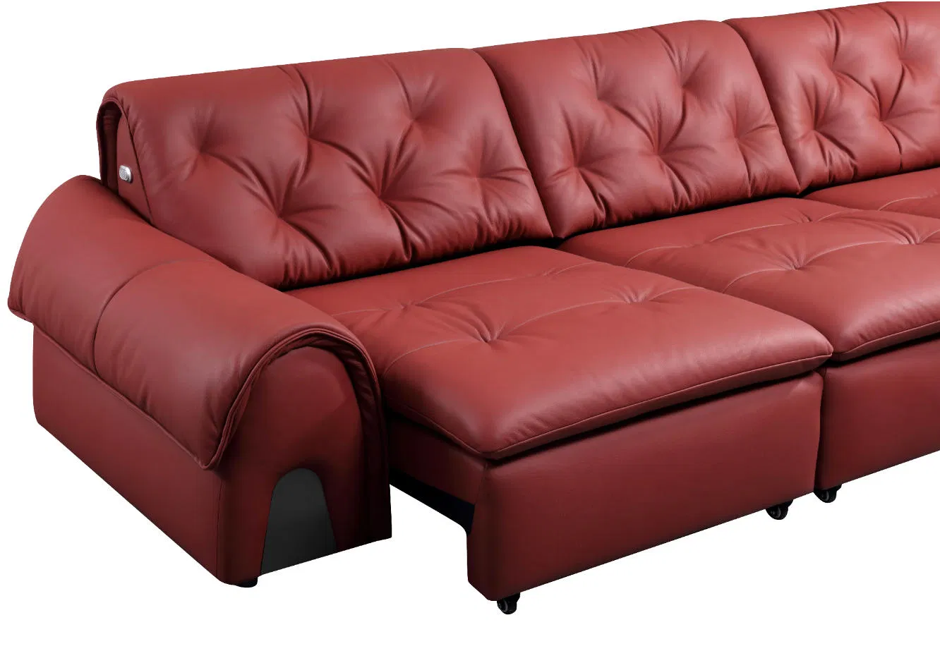 High-End 3 Seater Leather Electric Recliner Sofa Bed with Smart Voice Control Power Reclining Sleeper for Large Living Room