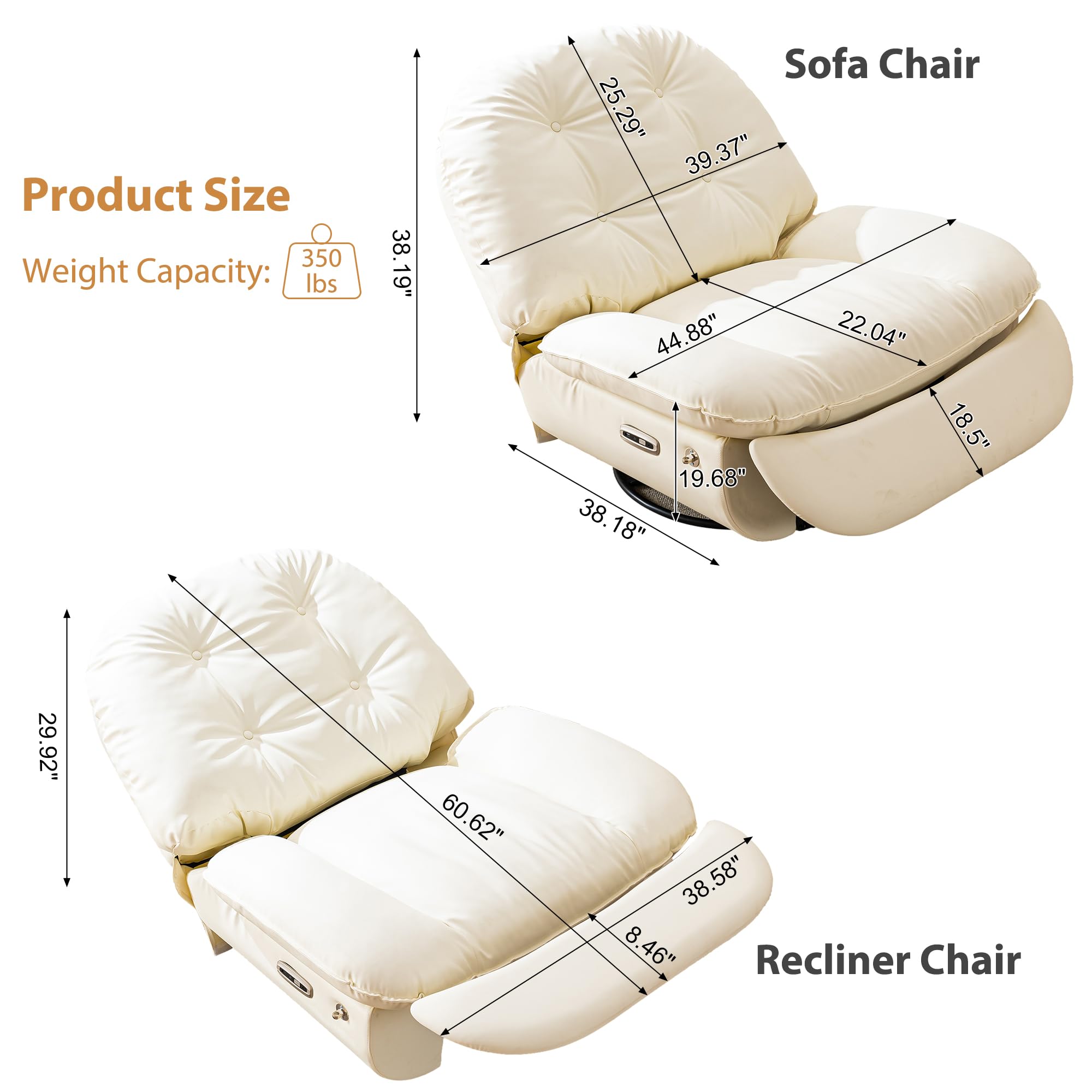 Free Cheap Price White Multi-position Single Power Lift Recliner White Leather Comfortable Sofa Chair With Phone Holder
