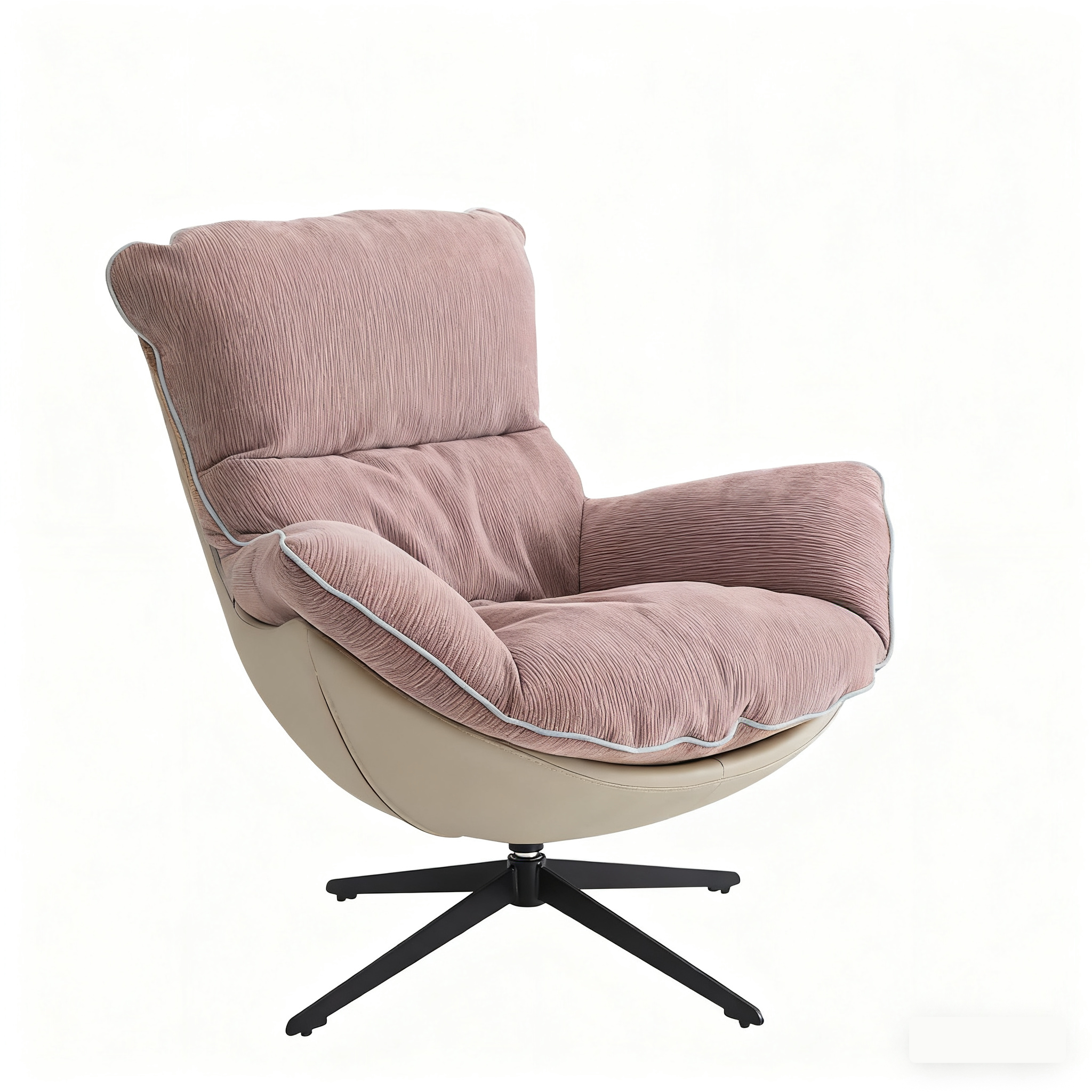 Modern Design Swivel Accent Lounge Chair Rotating Metal Velvet Fabric Rocker for Home Living Room Lazy Chair