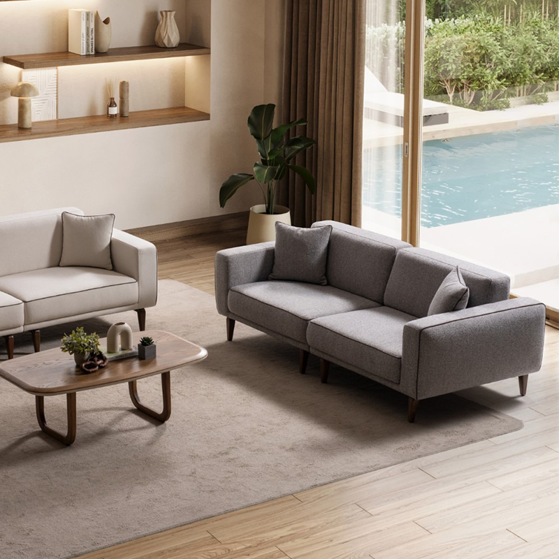 Functional European Modern Modular Square Sectional Upholstered Fabric Sofa Set with Adjustable Backrests for Home