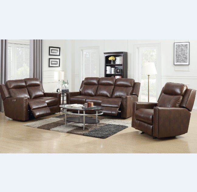 3 2 1 Luxury Quality Smart Home High Back Power Sectional Recliner Sofa Sets with Cup Holder Blue Light Genuine Leather L-Shape