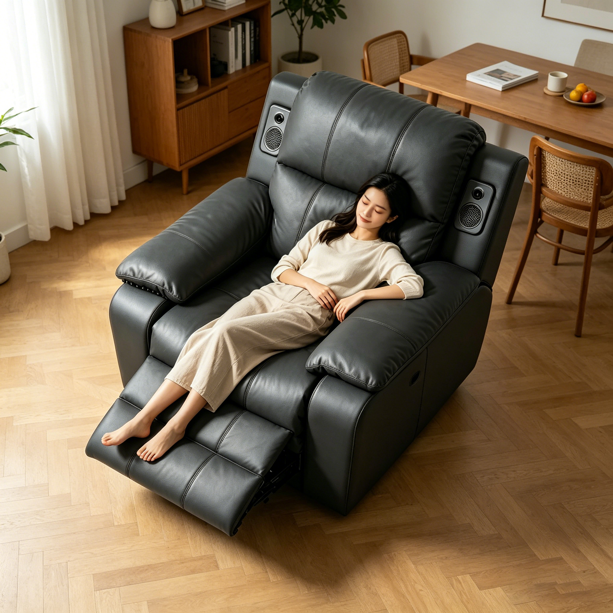 Music Vibration Sofa Chair Zero Gravity Recliner with 4D Somatosensory Vibration Massage for Home Theater Living Room
