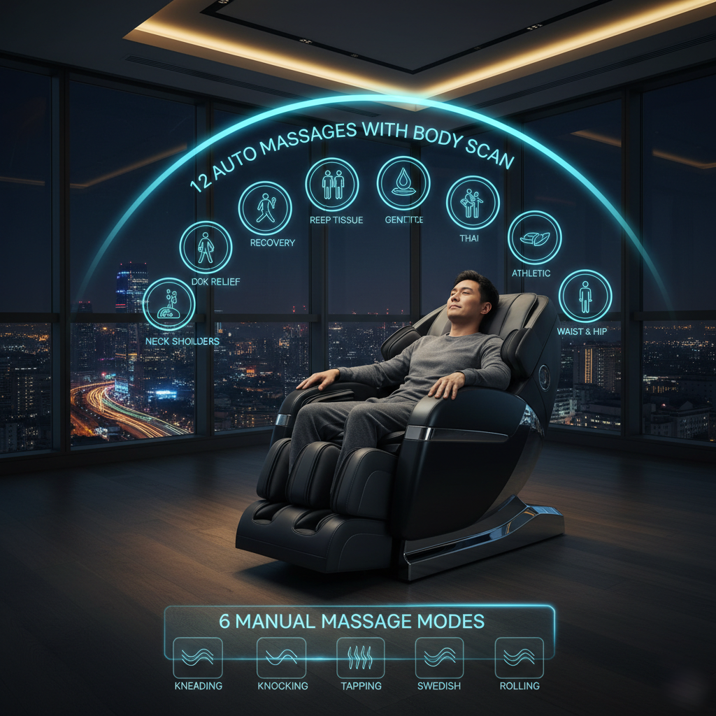 Smart Easy Touch Screen Full Body Air Pressure Zero Gravity Sofa On-Promotion Massage Chair Musical Function Plug-In USB